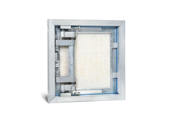 Люк под плитку нажимной Модерн Мини 400х500 мм (ШxВ, 40х50 см) с надежной износоустойчивой петлей, алюминиевый