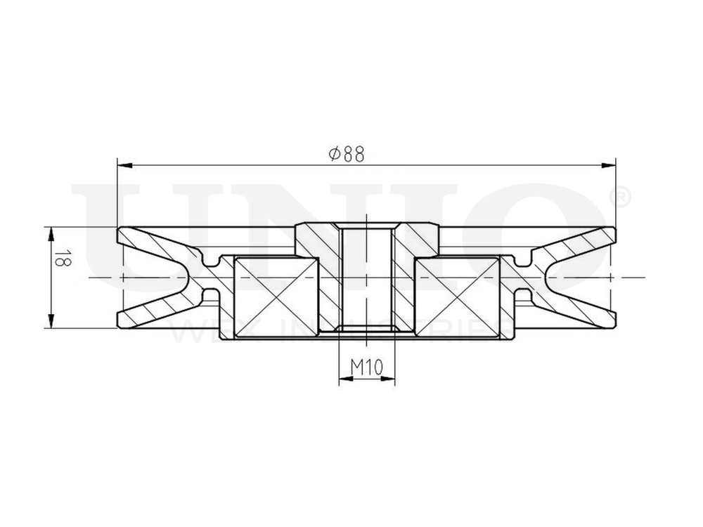 Ролик натяжной приводного ремня UNIO TNS-10218