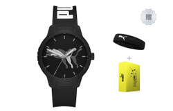 PUMA Wrist Watch Quartz Movement Silicone Strap Black Dial Unisex