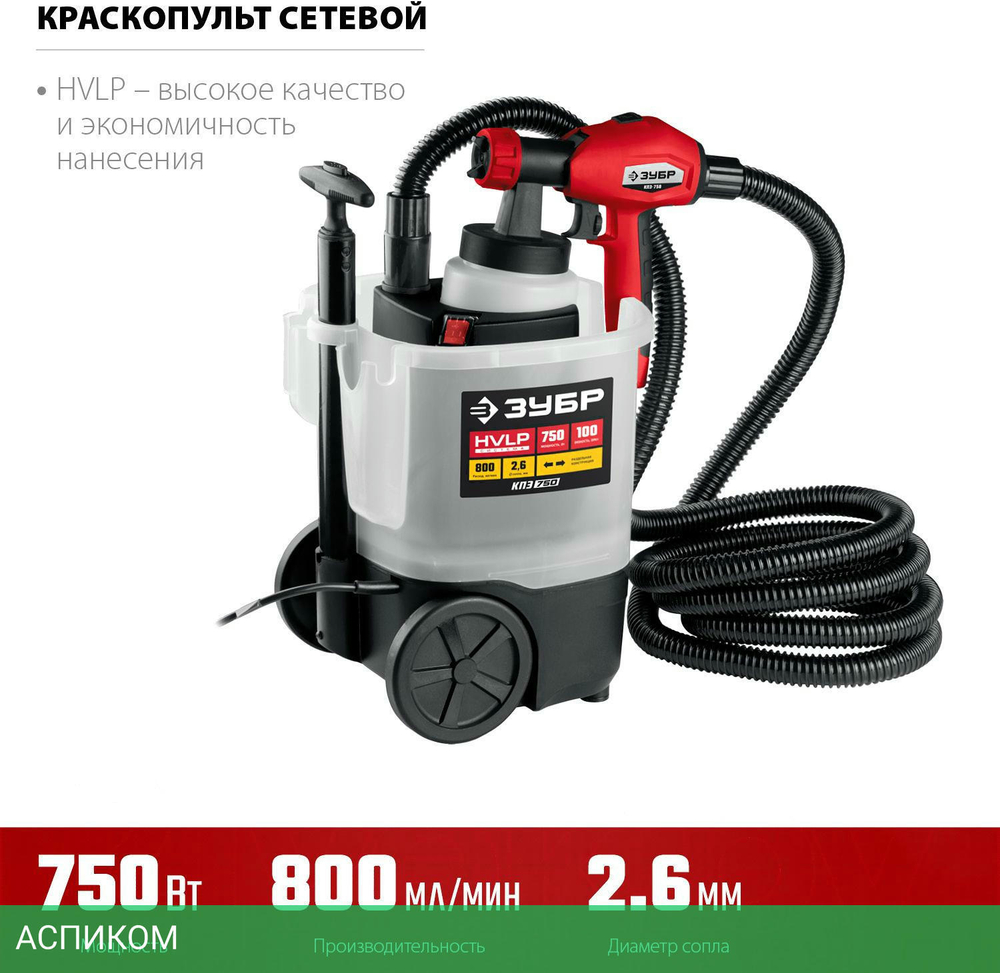 Электрический краскопульт Зубр КПЭ-750