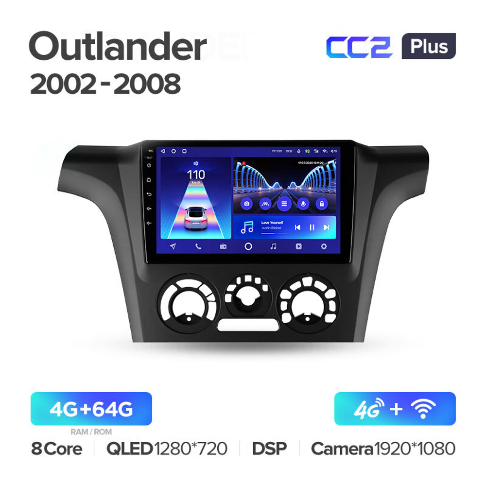 Teyes CC2 Plus 9" для Mitsubishi Outlander 1, Airtrek  2002-2008