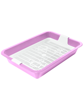 Туалет для кошек c сеткой мини "Барсик", сиреневый, 325х235х60мм, , Gamma