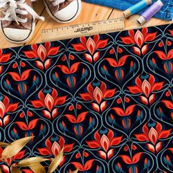 Ткань премиум флис орнаментальные мотивы