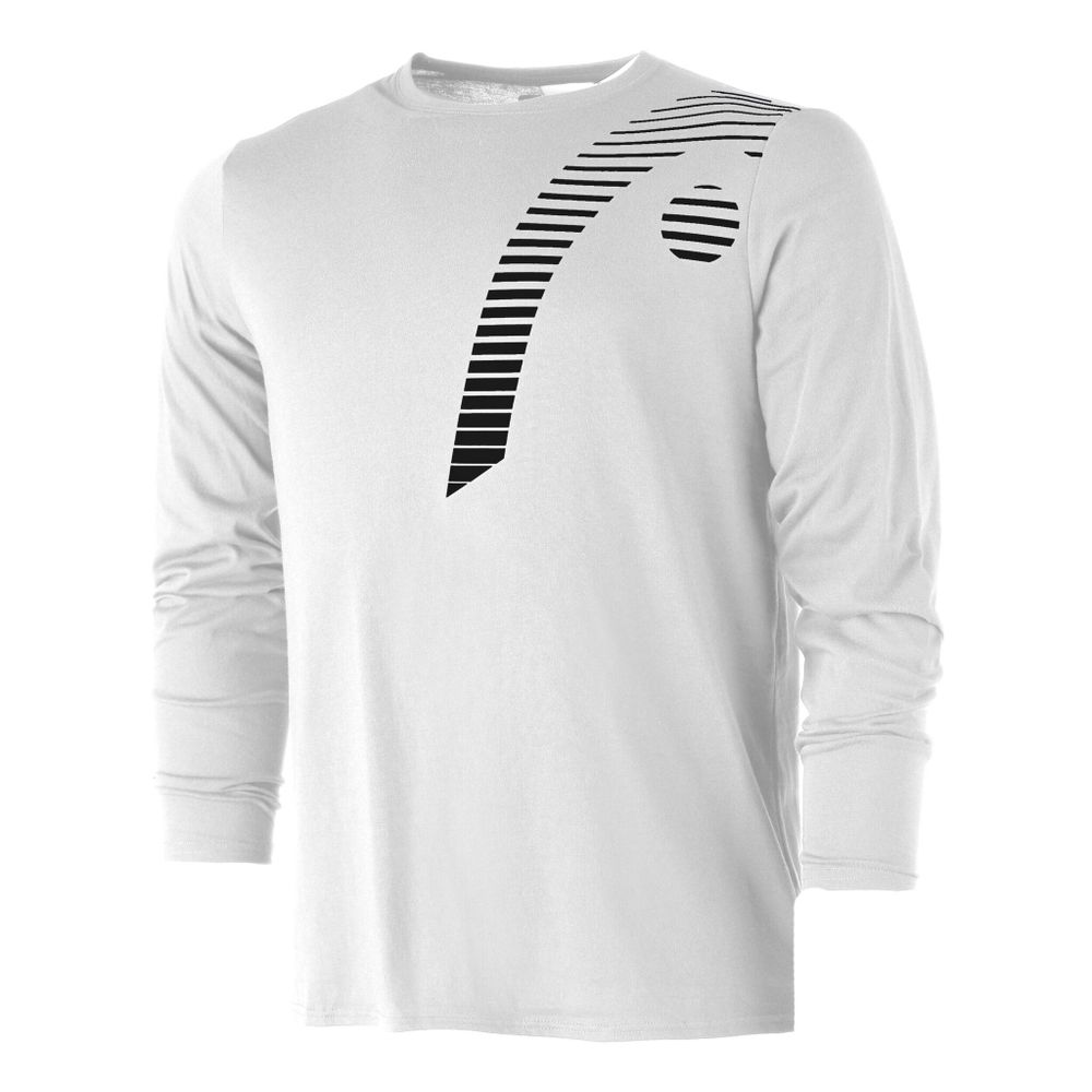 Мужское теннисное поло HEAD Club 22 Cliff Long Sleeve Men - White, Black