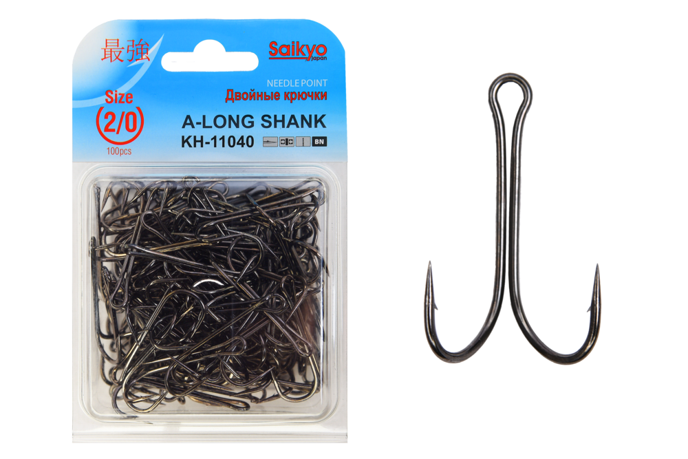 Крючки Saikyo двойн.Long Shank KH-11040  BN №2/0 (100шт)