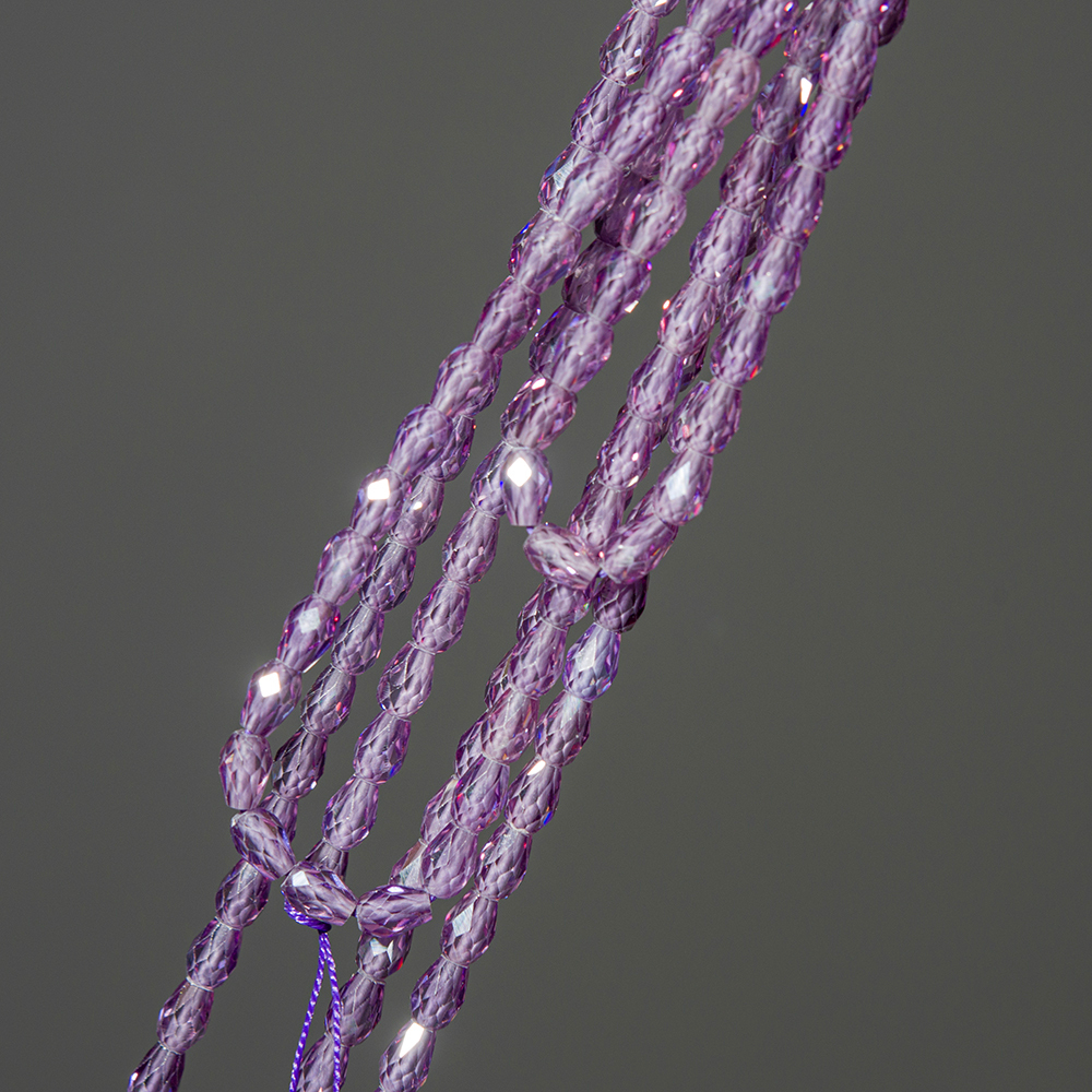 Фианиты, оттенок "Прованс", бриолетт 4,4*6мм