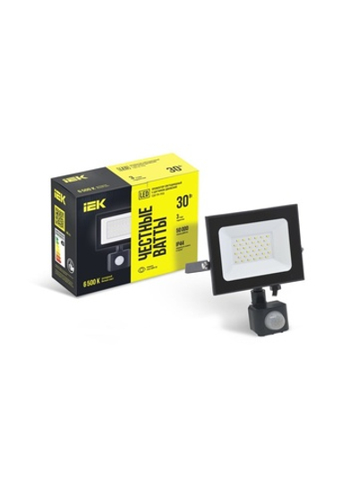 Прожектор светодиодный СДО 06-30Д 6500К IP54 с ДД черн. IEK LPDO602-30-65-K02