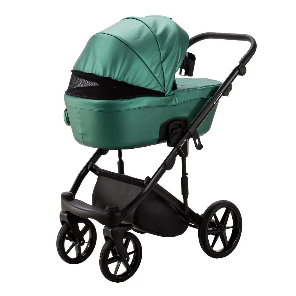 Детская коляска Adamex Lumi Air Deluxe 2 в 1 L-SM01 (ИЗУМРУД. ПЕРЛ 100% КОЖА)