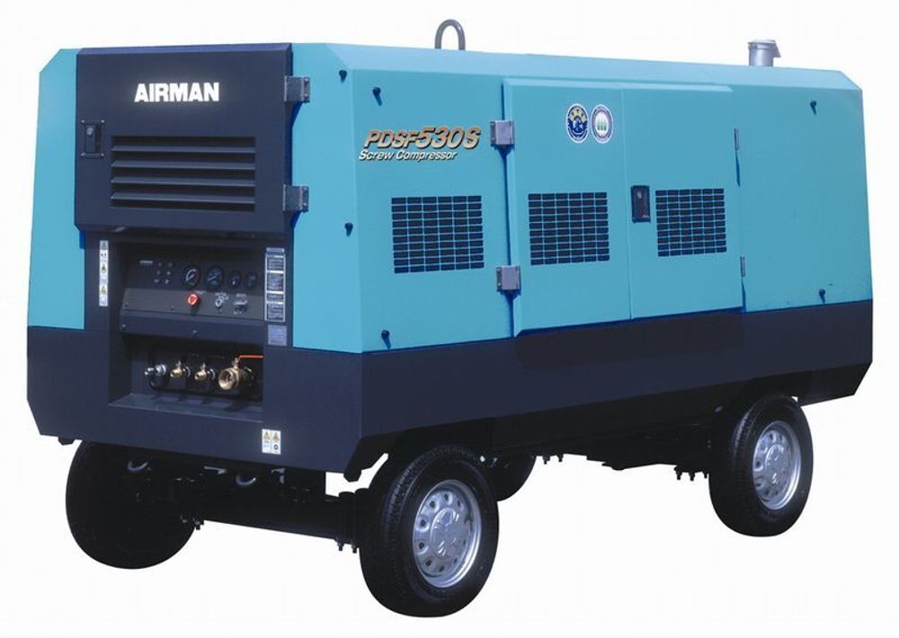 Винтовой компрессор Airman PDSF530S на шасси
