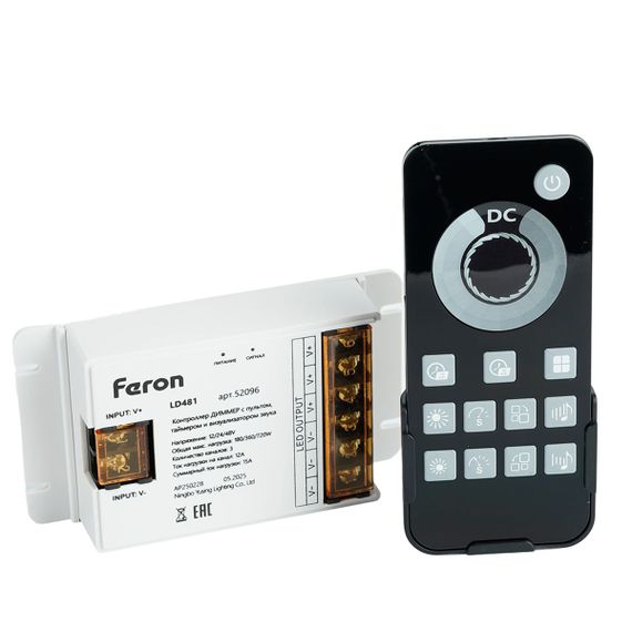Контроллер диммер с пультом, таймером и визуализатором звука, 12-24-48V Feron LD481 52096