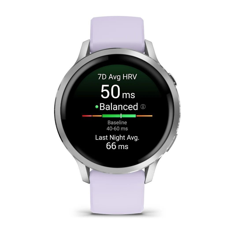 Смарт-часы GARMIN VENU 40, Amoled, 41 мм. Silver with Periwinkle Band, серебристый, 010-03013-01