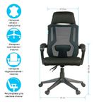 Кресло руководителя Helmi HL-E32 "Ergo" LUX, рег. подлок., подголов. и пояс. упор, ткань черная