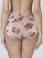 Высокие трусики Charming с розочками (Размер: XL) (Цвет: бежевый)