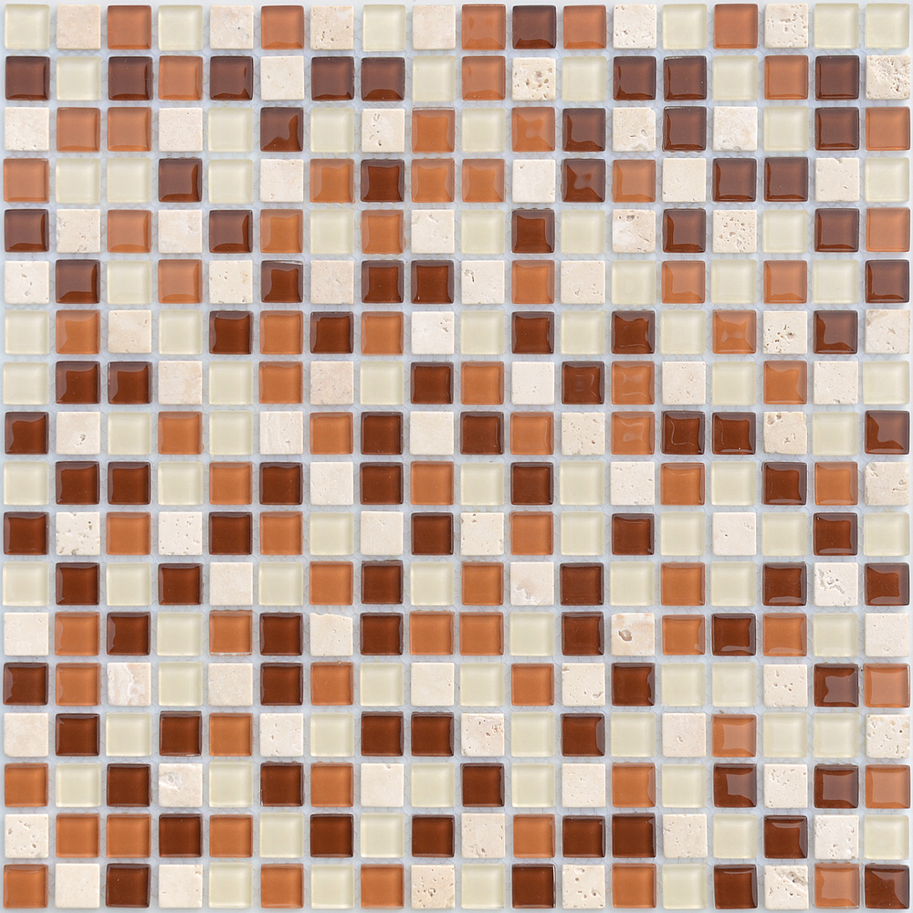 Мозаика из стекла и натурального камня Caramelle - Baltica 15x15x4 мм