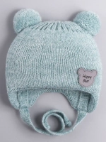 Шапка для мальчика осенняя с завязками и помпонами