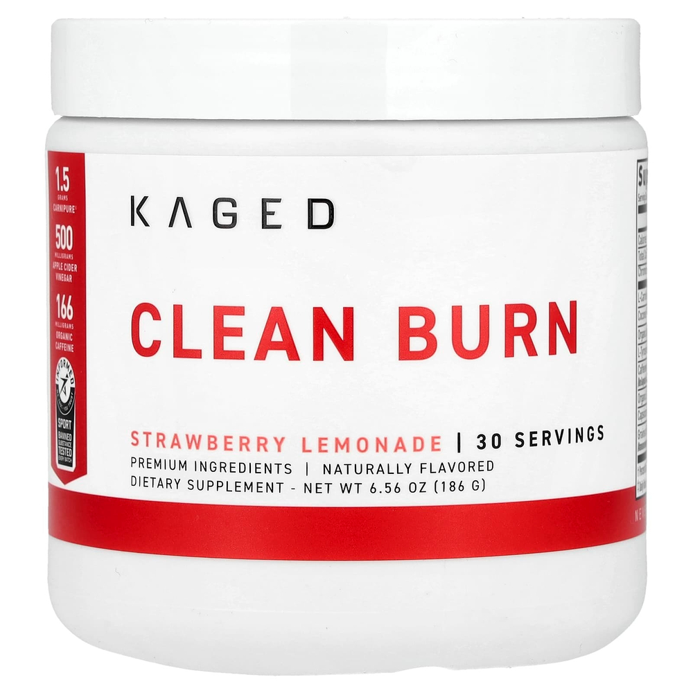 Kaged, Clean Burn, клубничный лимонад, 186 г (6,56 унции)