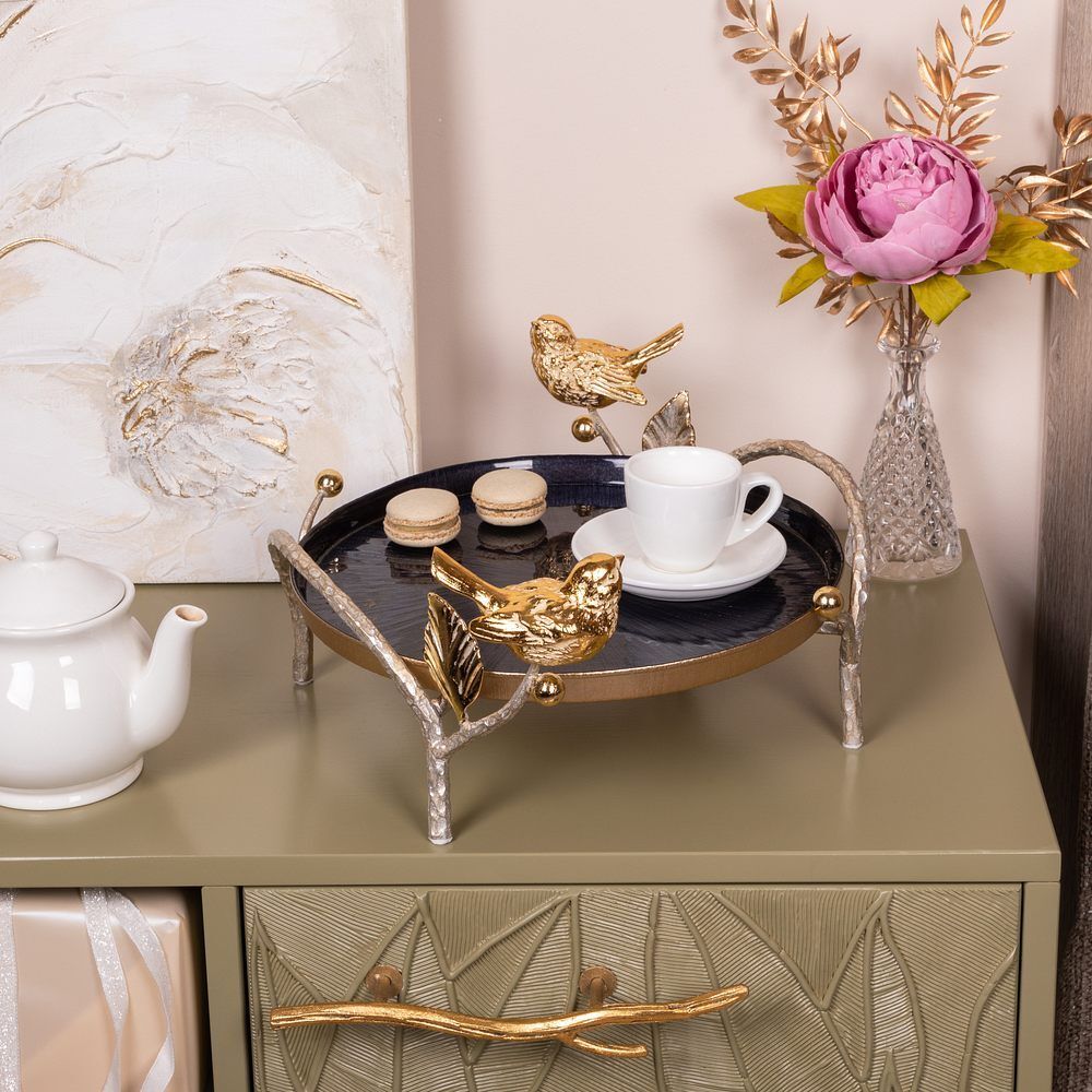 Фруктовница-конфетница Терра (поднос) Айвори Синий