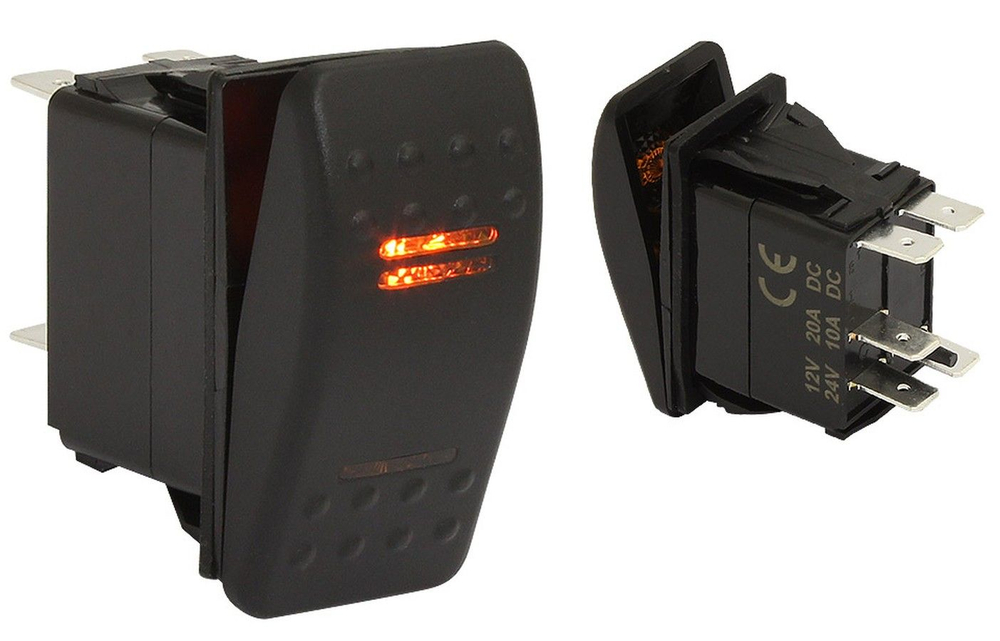 Клавишный выключатель, 2 светодиода, двухпозиционный с возвратной пружиной (10264191)