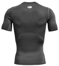 Мужская теннисная футболка Under Armour Men's HeatGear Armour Short Sleeve - carbon heather/black