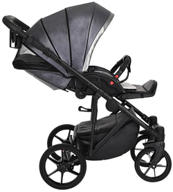 Детская коляска Pituso Luna Luxury 2 в 1 Кожа 10210 Silver Dark Grey