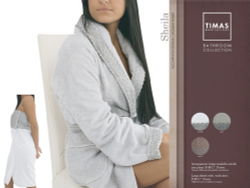 Халат махровый Timas Sheila молочный с серебром
