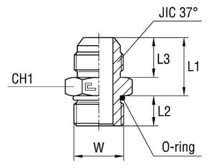 Штуцер FRLG JIC 1.5/16" UNF1.5/16"
