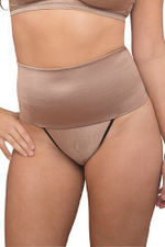 Корсетные трусы-стринги с широким эластичным поясом (Размер: L) (Цвет: черный)