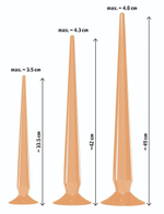 Набор из 3 телесных удлиненных анальных пробок Super Long Flexible Butt Plug Set (Цвет: телесный)