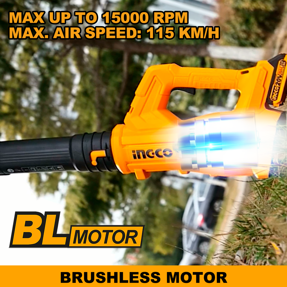 Аккумуляторная воздуходувка INGCO CABLI203235 20 В 1x2 Ач