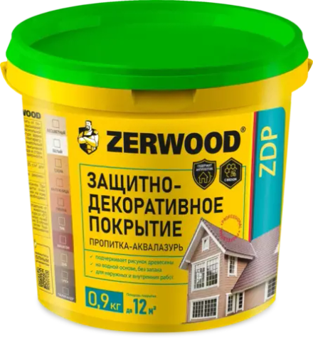 ZERWOOD ZDP АКВАЛАЗУРЬ Защитно-декоративное покрытие Махагон 0,9кг ведро (ИжСинтез)