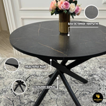 Стол круглый раздвижной "Лофт", черный каспий