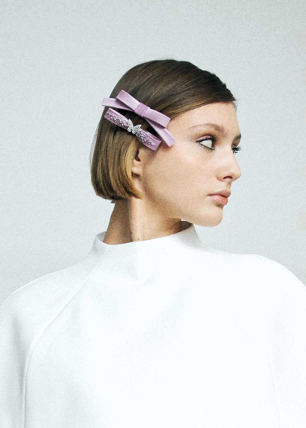 Бант "Стрекоза" XS сиреневый