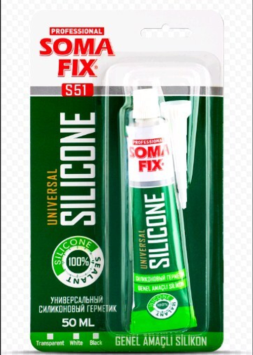 Герметик силикон. SOMA FIX  универс. бесцветн.  50мл / S50
