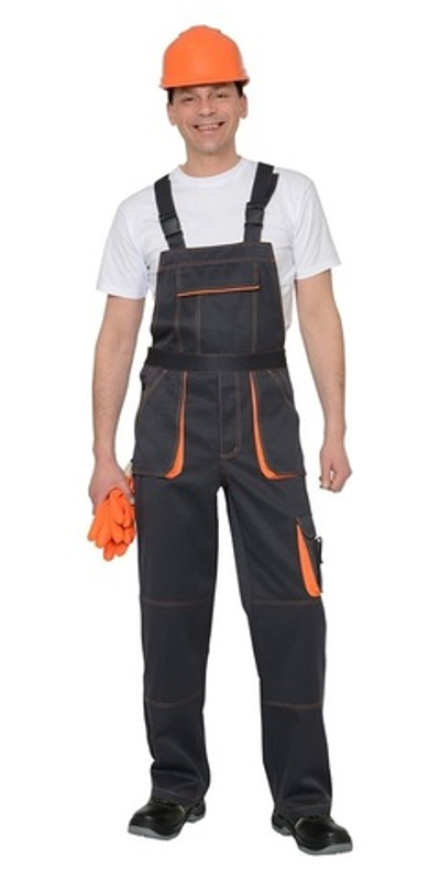 Полукомбинезон Темно-серый с оранжевым