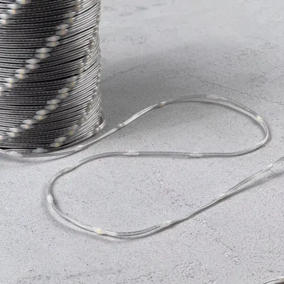 Гирлянда роса Про 20 м., Тепло-Белая 24В, 400 LED, провод прозрачный ПВХ, IP65, (RosaPro400-10-1WW)