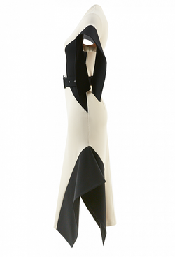 Трикотажное платье с графическими вставками 26-02-20 SS