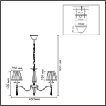 8316/6 CLASSI LN26 хром/белый, металл/хрусталь/текстиль Люстра E14 6*40W 220V MAGDA
