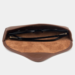 Футляр для очков Vision из кожи теленка, цвета шоколад