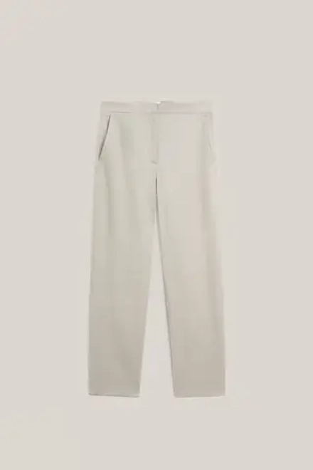 Massimo Dutti Льняные брюки от костюма с декоративной отделкой на талии - Limited Edition, серый