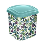 Емкость для сыпучих продуктов 1,8л с декором (зеленый)