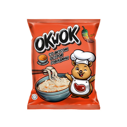 Лапша OKwok со вкусом говядины+соус сальса 100 гр