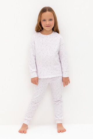 пижама  для девочки  К 1587/нежно-лавандовый,лепестки цветов