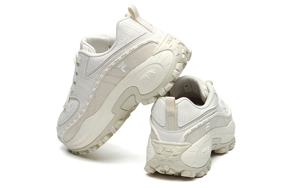 FILA Fashion Sneakers Synthetic Leather Comfortable Cushioning, Wear Resistant Low top Chunky Sneakers Women"s