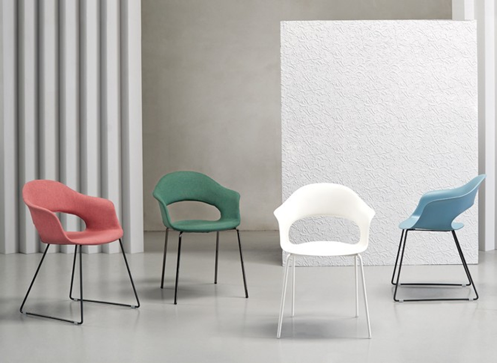 Кресло с обивкой Scab Design Lady B Pop sledge frame, антрацит, коралловый