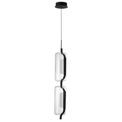 5003/20L L-VISION ODL23 391 черный матовый/прозрачный/стекло Подвес LED 20W 3000K KAVIA