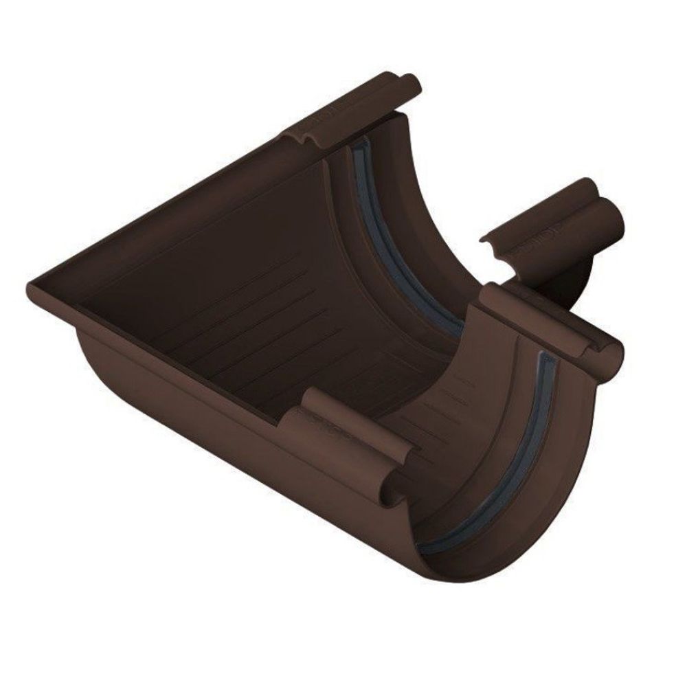 Угол желоба 90 градусов ПВХ Альта-Профиль Элит Коричневый 125 мм