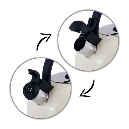 Чайник 2,5 л из нержавеющей стали со свистком Kamille KM-0679 и черной бакелитовой ручкой