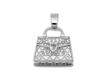 Подвеска "Сумочка" со стразами, 14мм