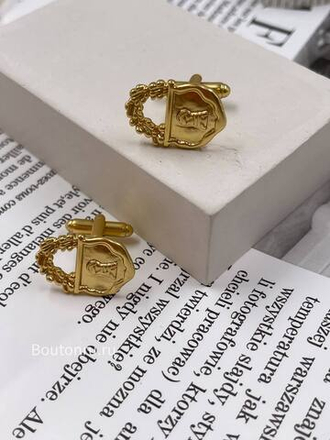 Запонки Скиап. золотистые "Замок" (пара)