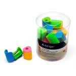 Точилка пластиковая Alingar, 1 отверстие, фигурная, с контейнером, цвет ассорти, пластиковая банка